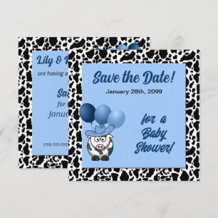 Save The Date Baby shower Blue Western