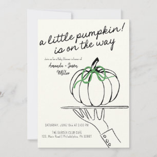 Save The Date Baby shower de chute Bow Citrouilles dessinés à la