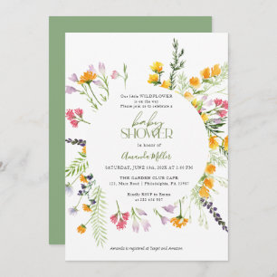 Save The Date Baby shower fleur sauvage à fleurs élégante invita