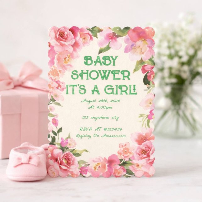 SAVE THE DATE BABY SHOWER FLORAL BLUSH (Créateur téléchargé)