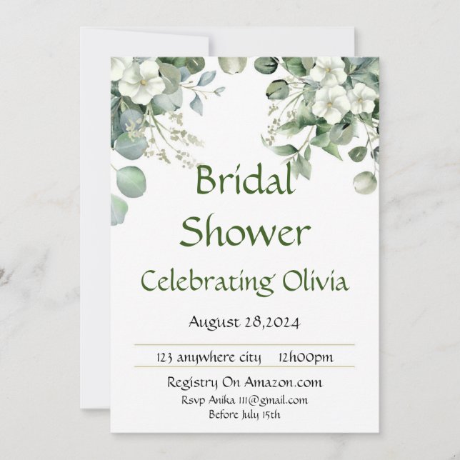 Save The Date Baby shower floral botanique de mariage  (Devant)