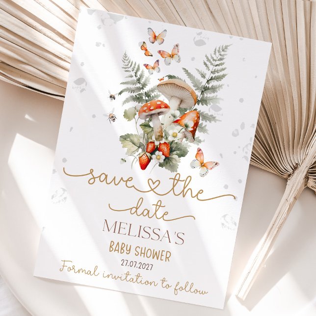 Save The Date Baby shower forestier de Little Mushroom Baby show (fall baby shower, woodland baby shower, rustic baby shower, little mushroom baby shower, gender neut)