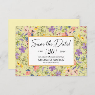 Save The Date Baby shower Meadow Fleur sauvage été