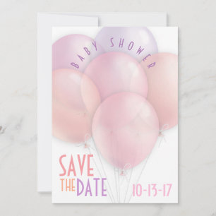 Save The Date Baby shower Pastel Balloons Enregistrer la date