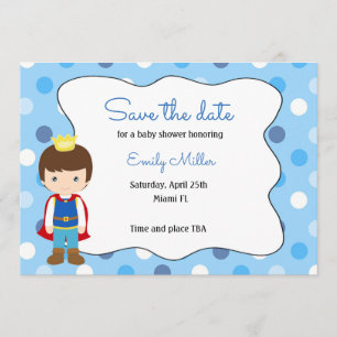 Save The Date Baby shower Prince Enregistrer la date