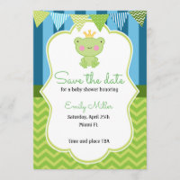 Baby shower Prince Frog Enregistrer la date