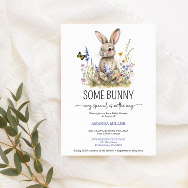 Save The Date Baby shower Quelques fleurs sauvages de lapin invi (Créateur téléchargé)