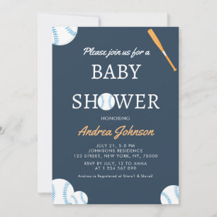 Save The Date Baby shower sportif de baseball Bat & Balls