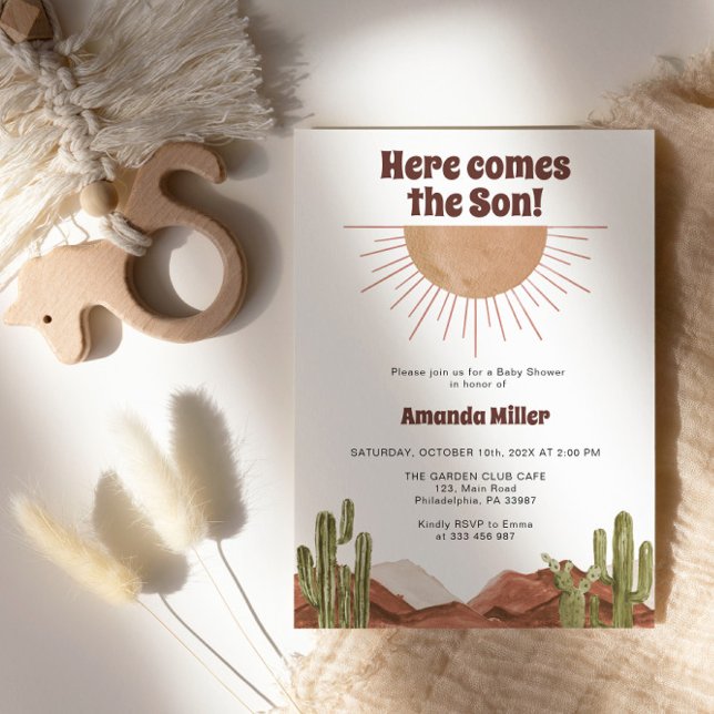 Save The Date Baby shower Sun Cowboy thème cactus (Créateur téléchargé)