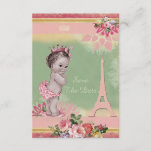 Save The Date Baby shower Tour Princesse Eiffel Enregistrer La D