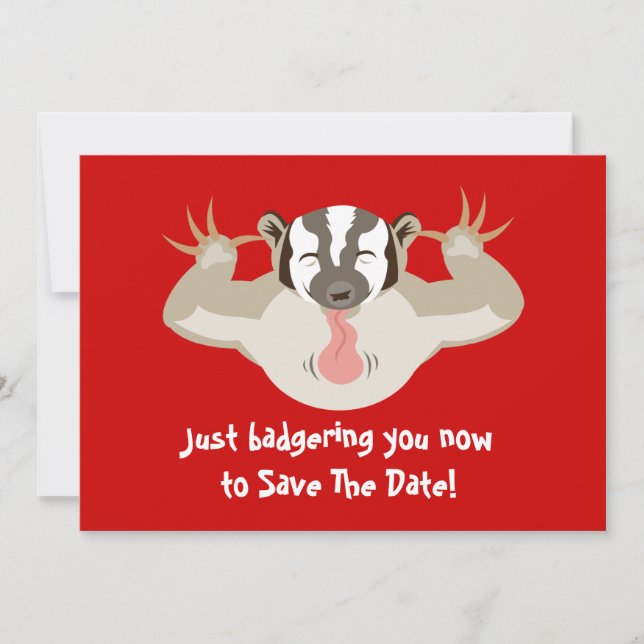 Save The Date Badgering Badger Enregistrer La Date (Devant)