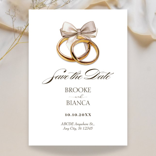 Save The Date Bague de fiançailles de mariage couple simple  (Créateur téléchargé)