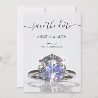 Save The Date Bague de mariage scintillante avec votre photo
