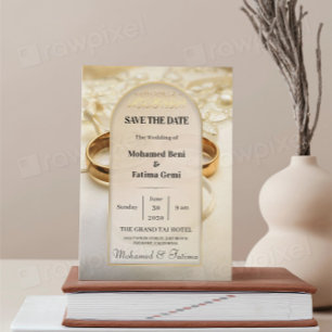 Save The Date Bagues en or élégantes Enregistrez la date