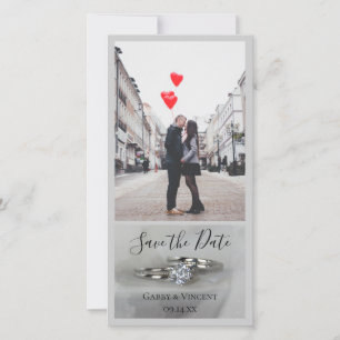 Save The Date Bagues mariages sur gris Enregistrer la date