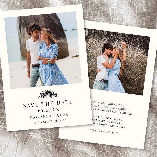 Save The Date Bahia Minimal Palm Leaf Mariage photo (Créateur téléchargé)