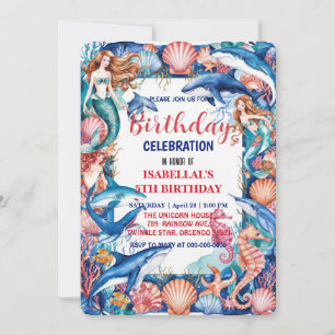 Save The Date Baleine blanche bleu mermaid baleine requin annive