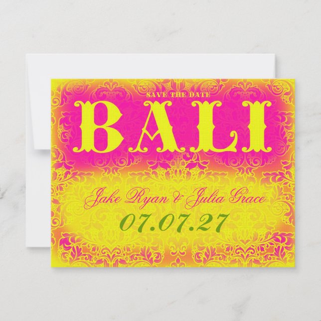 Save The Date BALI Enregistrer la date (Devant)