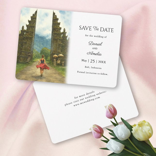 Save The Date Bali Indonésie Destination Mariage (Bali Indonesia Destination  Save The Date)