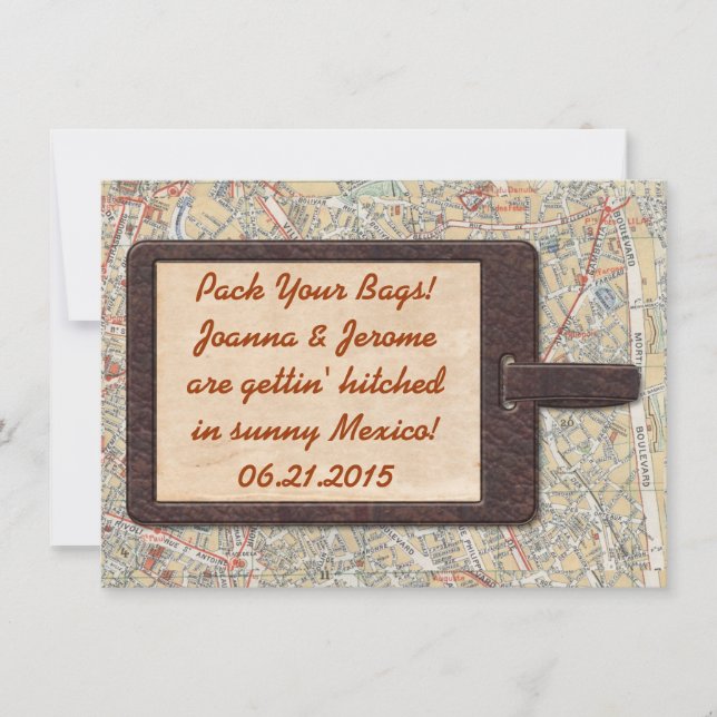 Save The Date Balise Bagage Enregistrer La Date (Devant)