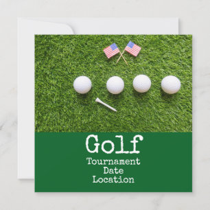 Save The Date Balle de golf avec tournoi de golf du drapeau amér