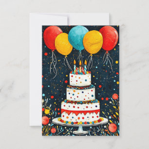 Save The Date Ballons d'anniversaire colorés