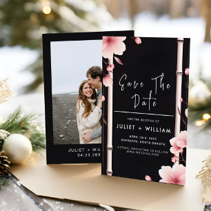 Save The Date Bamboo rose Sakura Cerry Blossom Mariage