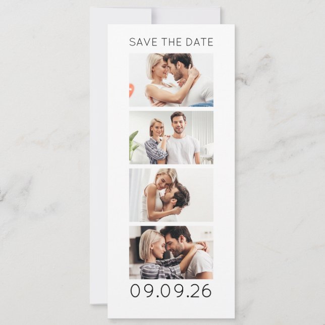 Save The Date Bande de 4 photos Code QR Photobooth Mariage (Devant)