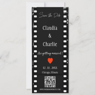 Save The Date Bande de film de code QR personnalisée Signet de c