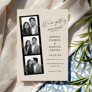 Save The Date Bande de film de photomaton moderne pour mariage S