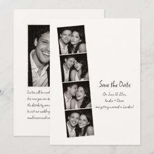 Save The Date Bande de Photomaton Écriture Manuscrite Mariage Mi