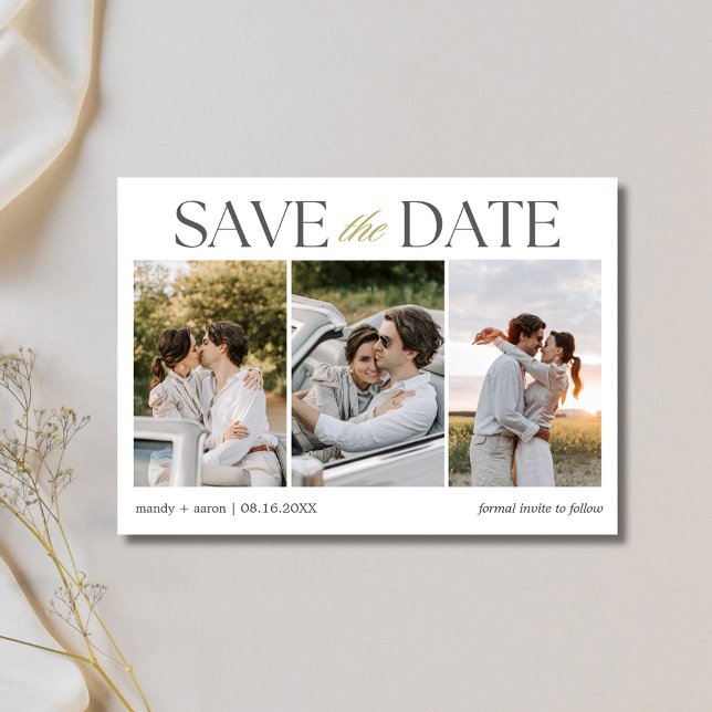 Save The Date Bande de photos de mariage élégante (Elegant Photo Strip Wedding Save The Date)
