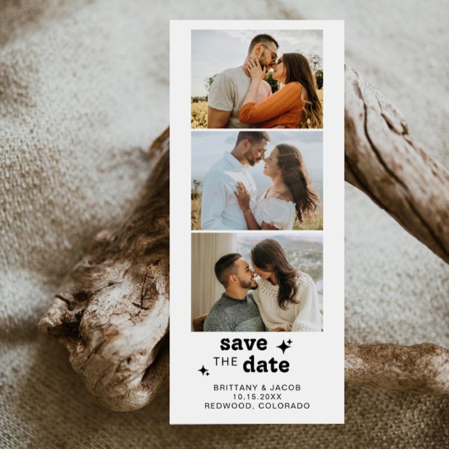 Save The Date Bande de photos rétro gras mariage (Créateur téléchargé)