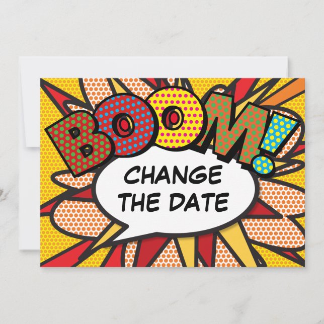 Save The Date Bande dessinée moderne pour changer la date de l'é (Devant)
