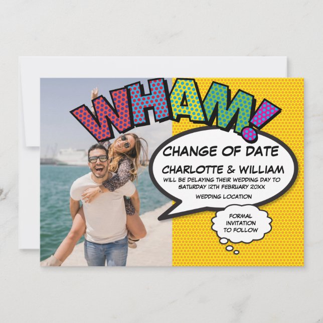 Save The Date Bande dessinée report de la date de changement de  (Devant)