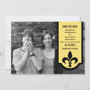 Save The Date Bannière Fleur De Lis Jaune Enregistrer la date In
