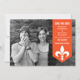 Save The Date Bannière orange chic fleuris Enregistrer la date I