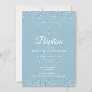 Save The Date Baptême Confettis en forme de coeurs