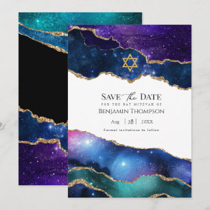 Save The Date Bar Mitzvah Galaxie Agate
