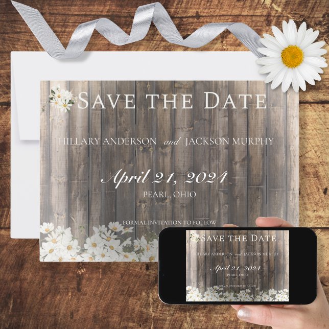 Save The Date Barnwood et Mariage de marais (Créateur téléchargé)