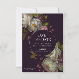 Save The Date Baroque Romantique Floral Photo Enregistrer La Car