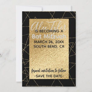 Save The Date Bars BM Bat mitzvah Gold Stars