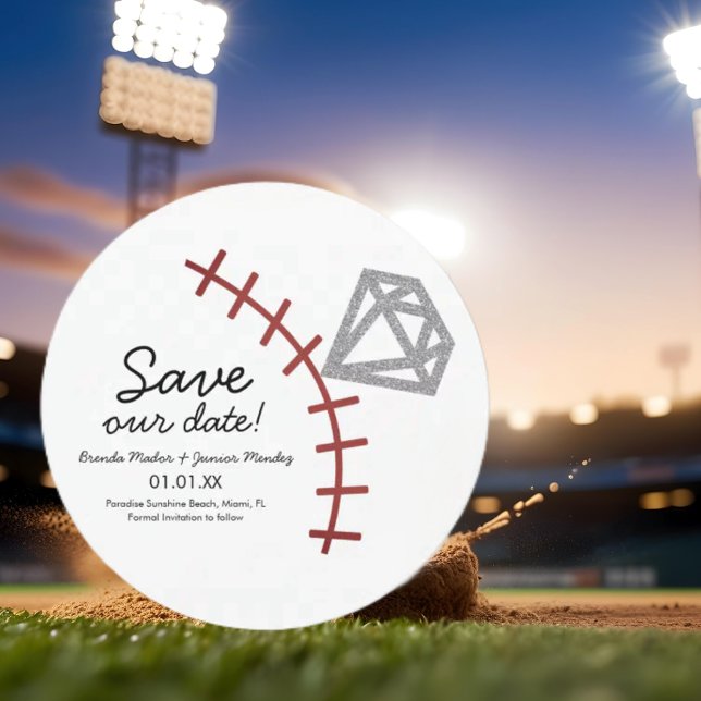 Save The Date Baseball Diamant de Home Run  (Créateur téléchargé)