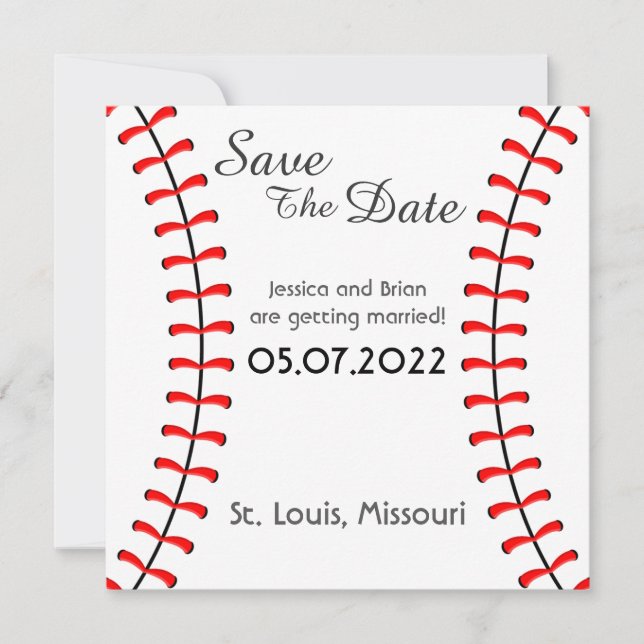 Save The Date Baseball Enregistrer La Date (Devant)