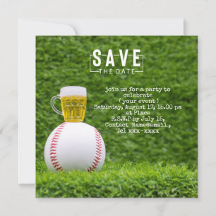 Save The Date Baseball enregistrer la date pour la fête avec biè