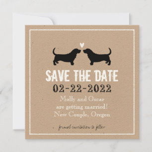 Save The Date Basset Hounds Mariage Date à retenir