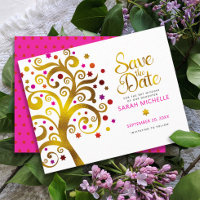 Bat mitzvah Chic Gold Rose & Rouge Arbre de vie