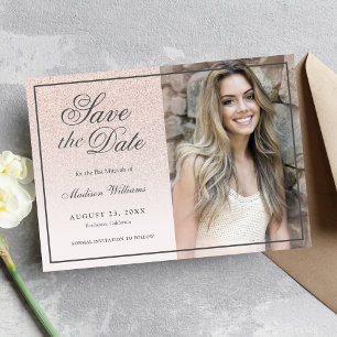 Save The Date Bat mitzvah Enregistrer La Date Rose Gold Parties