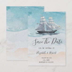 Save The Date Bateau à voile nautique enregistrer la date