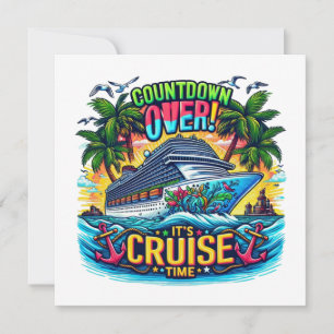 Save The Date Bateau de croisière décompte coloré "C'est l'heure